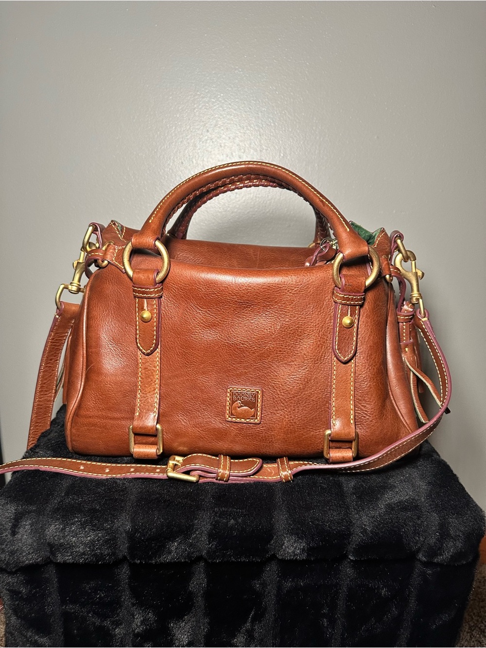 Dooney & Bourke Florentine Leather Satchel - chestnut